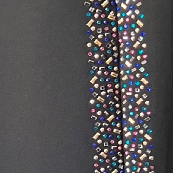 NWT Calvin Klein Black Embellished Sheath Cocktail Dress w/ Slit Size 4 - Picture 10 of 16
